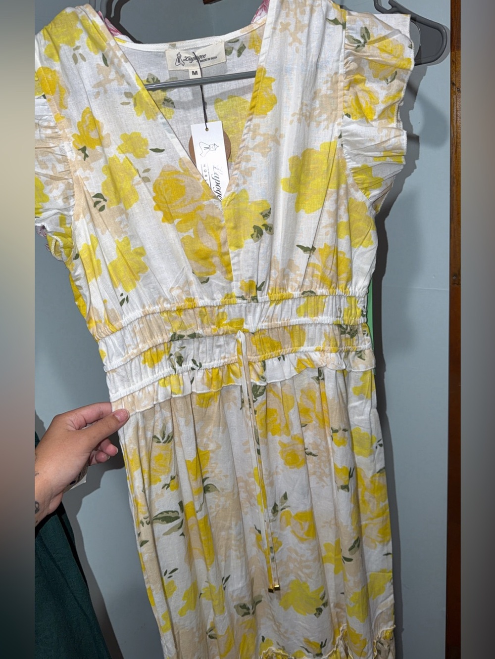 Lapogee Yellow Floral Linen Dress - Bright Summer Print